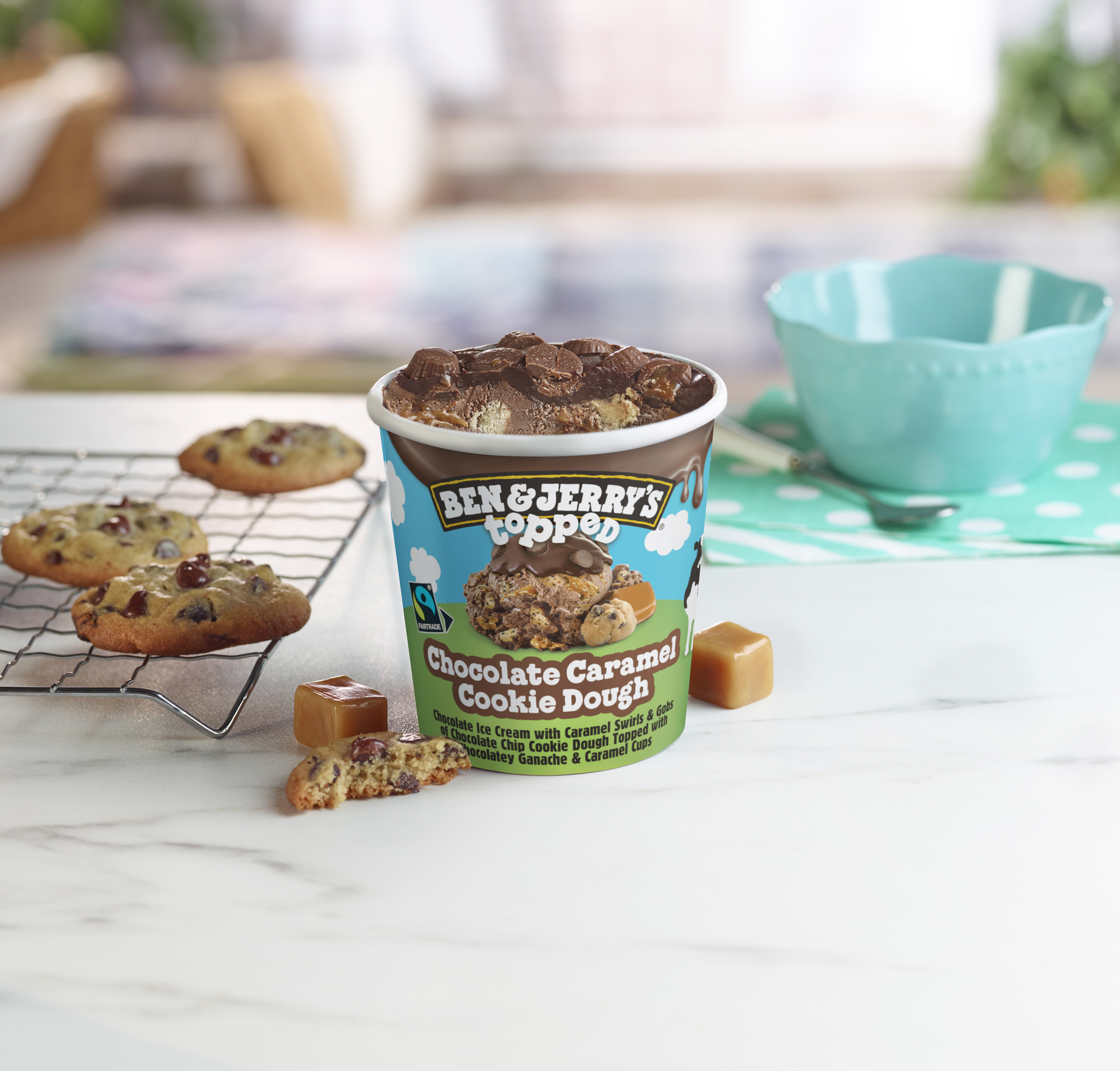 Chocolate Caramel Cookie Dough Topped - Pint 3 / 4
