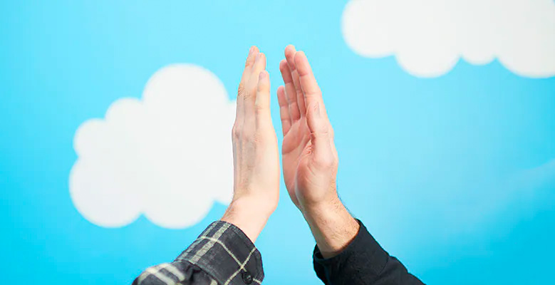 2 hands high fiving