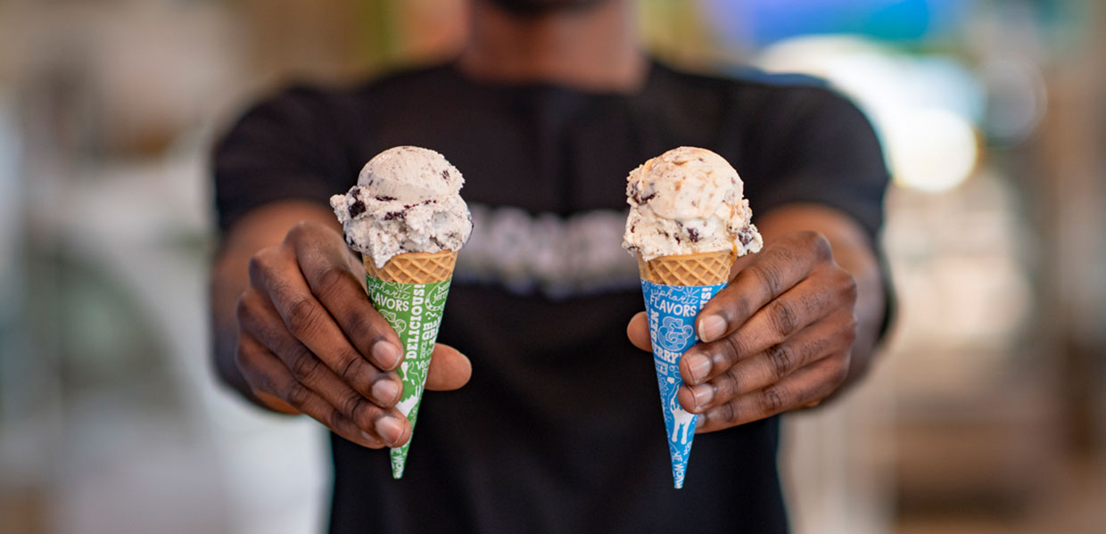 Gift card inside of a waffle cone