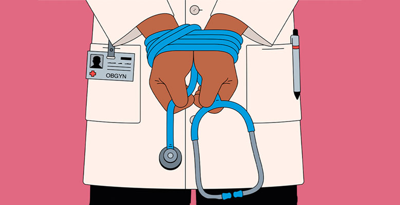 Doctor with hands tied