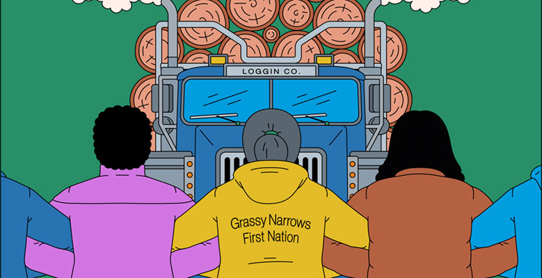 People at logging company