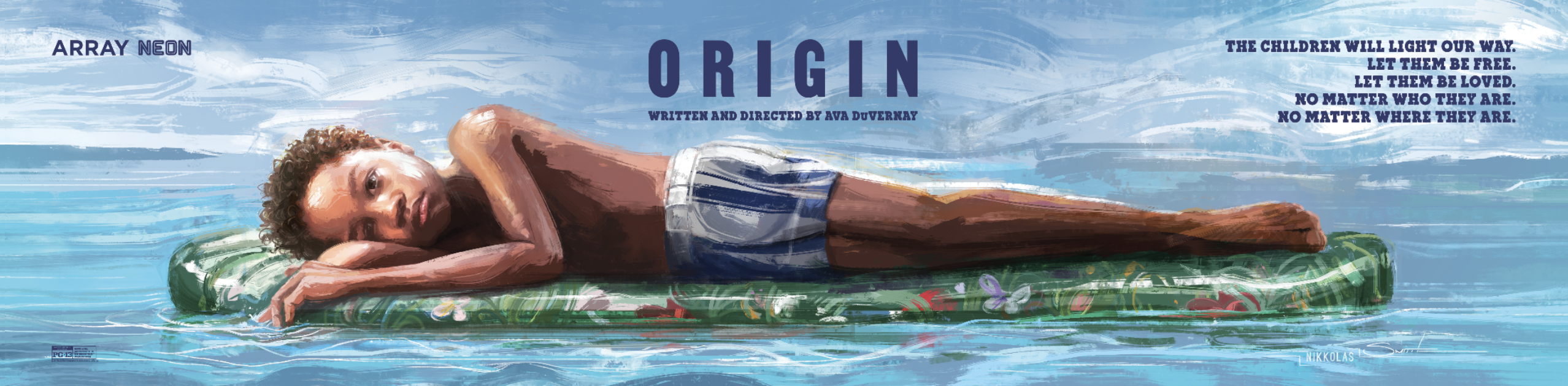 Billboard by artist Nikkolas Smith advertising Ava Duvernay's film "Origin"