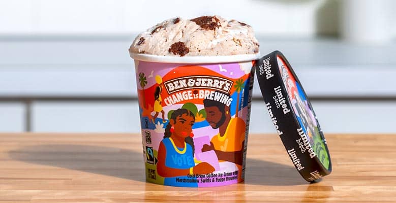 Pint of Ben & Jerry's Change is Brewing ice cream