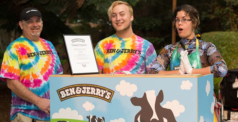 Scoopers at a catering event.