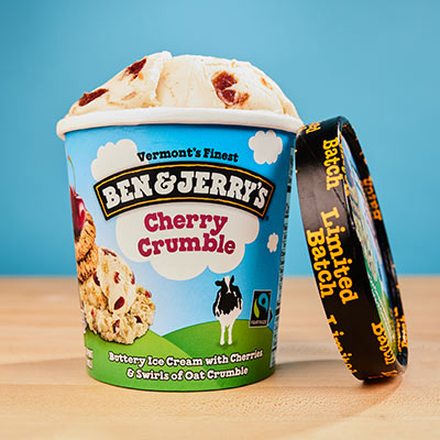 Ben & Jerry's Cherry Crumble limited batch ice cream pint